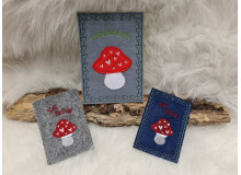 Stickdatei ITH - Postkarte Pilz Glück Erfolg